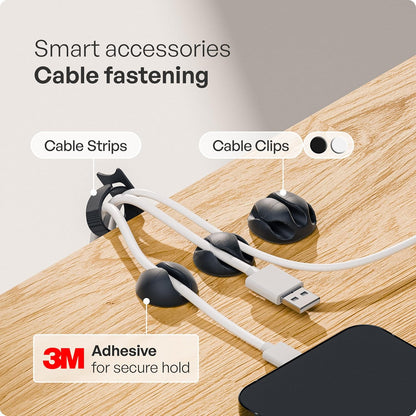 Cable Management under Desk, Set of 3 - Black